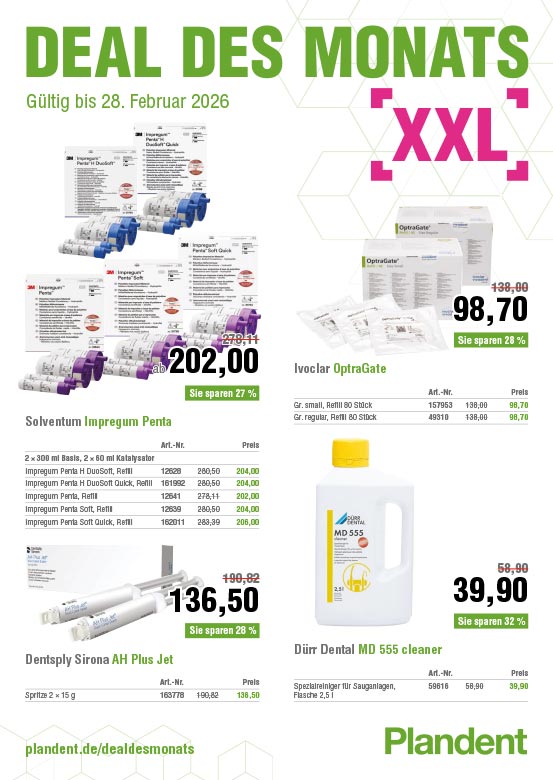 Deal des Monats: Angebote des Monats nutzen & mit Plandent sparen - Hier profitieren Zahnarztpraxen & Dentallabore von günstigen Netto-Preise