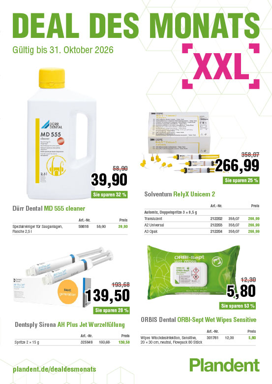 Deal des Monats: Angebote des Monats nutzen & mit Plandent sparen - Hier profitieren Zahnarztpraxen & Dentallabore von günstigen Netto-Preise