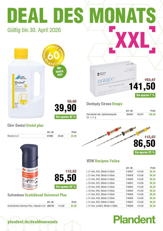 Deal des Monats: Angebote des Monats nutzen & mit Plandent sparen - Hier profitieren Zahnarztpraxen & Dentallabore von günstigen Netto-Preise