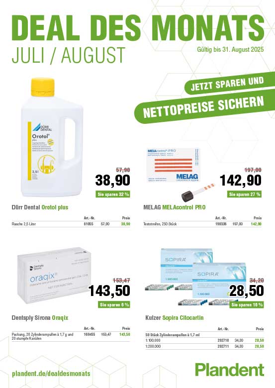 Deal des Monats: Angebote des Monats nutzen & mit Plandent sparen - Hier profitieren Zahnarztpraxen & Dentallabore von günstigen Netto-Preise