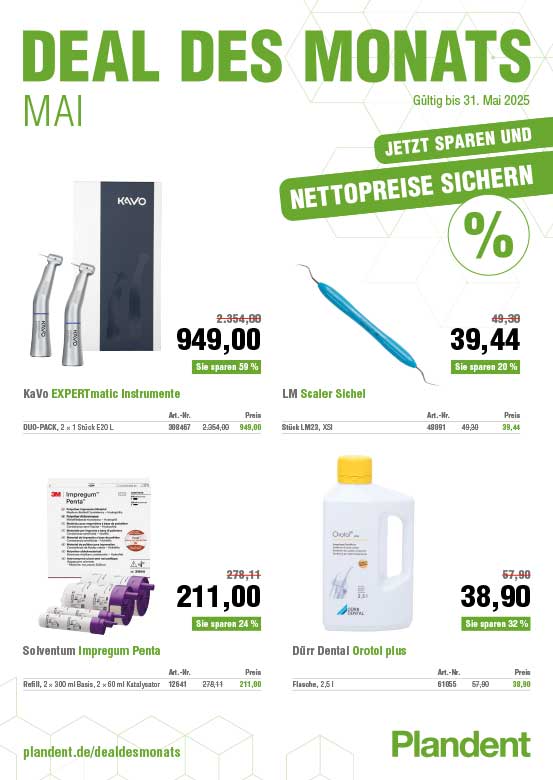 Deal des Monats: Angebote des Monats nutzen & mit Plandent sparen - Hier profitieren Zahnarztpraxen & Dentallabore von günstigen Netto-Preise